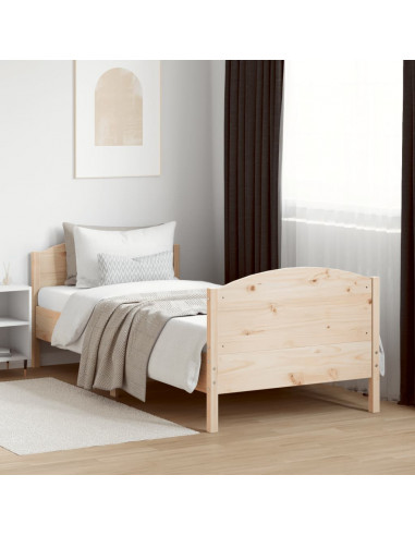 Giroletto con Testiera 75x190 cm in Legno Massello di Pino