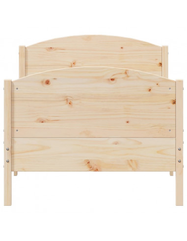 Giroletto con Testiera 75x190 cm in Legno Massello di Pino