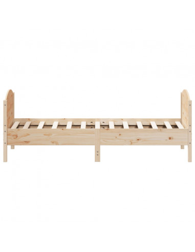 Giroletto con Testiera 75x190 cm in Legno Massello di Pino