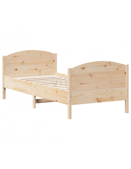 Giroletto con Testiera 90x200 cm in Legno Massello di Pino