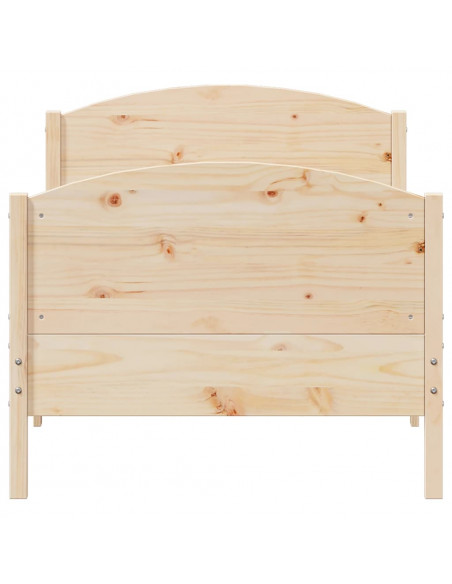 Giroletto con Testiera 90x200 cm in Legno Massello di Pino