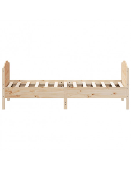 Giroletto con Testiera 90x200 cm in Legno Massello di Pino