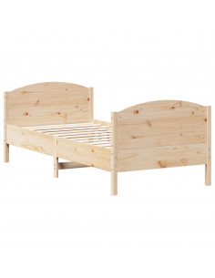 Giroletto con Testiera 90x190 cm in Legno Massello di Pino 2