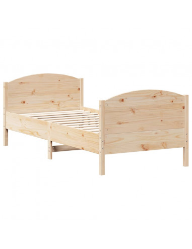 Giroletto con Testiera 90x190 cm in Legno Massello di Pino