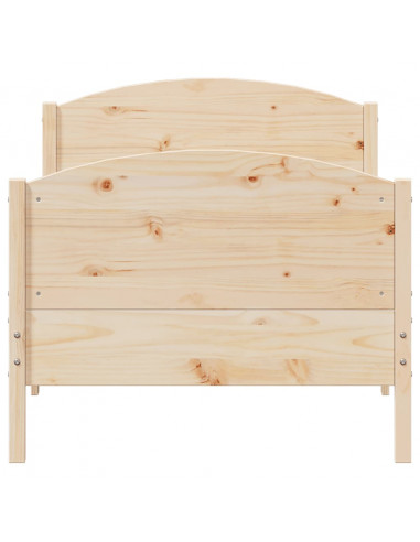 Giroletto con Testiera 90x190 cm in Legno Massello di Pino