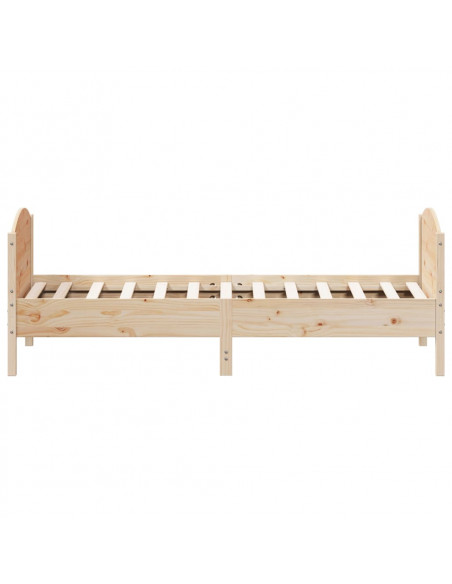 Giroletto con Testiera 90x190 cm in Legno Massello di Pino