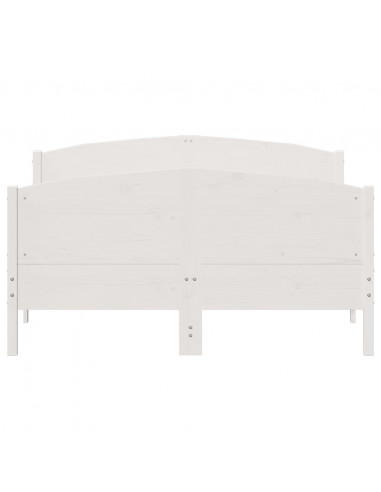 Giroletto con Testiera Bianco 160x200 cm Legno Massello di Pino