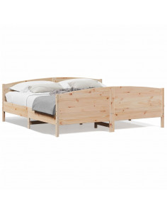 Giroletto con Testiera 200x200 cm in Legno Massello di Pino 2