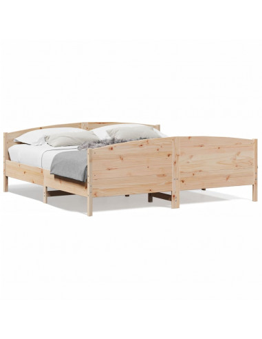 Giroletto con Testiera 200x200 cm in Legno Massello di Pino