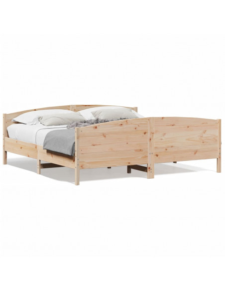 Giroletto con Testiera 200x200 cm in Legno Massello di Pino