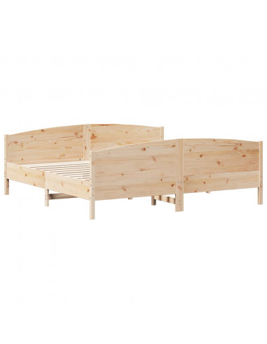 Giroletto con Testiera 200x200 cm in Legno Massello di Pino