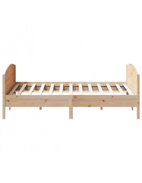 Giroletto con Testiera 200x200 cm in Legno Massello di Pino