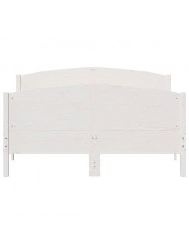 Giroletto con Testiera Bianco 120x200 cm Legno Massello di Pino