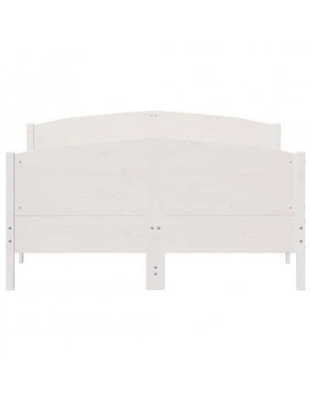 Giroletto con Testiera Bianco 120x200 cm Legno Massello di Pino