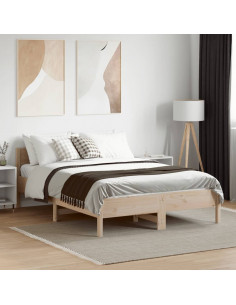 Letto senza Materasso 140x190 cm in Legno Massello di Pino 2