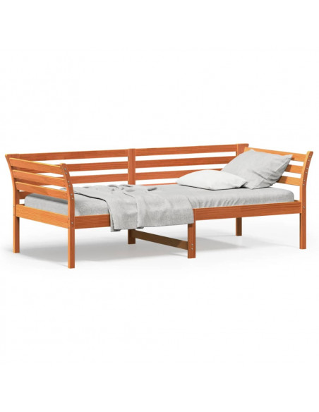 Dormeuse Marrone Cera 80x200 cm in Legno Massello di Pino