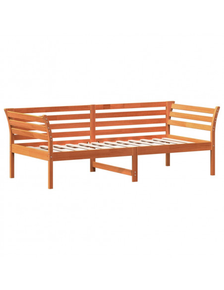 Dormeuse Marrone Cera 80x200 cm in Legno Massello di Pino