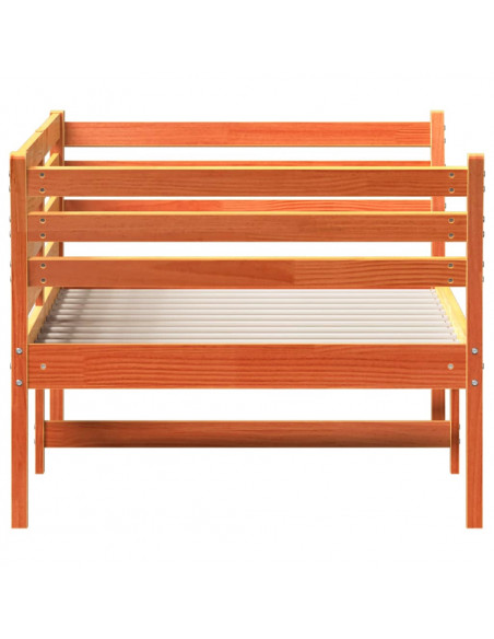 Dormeuse Marrone Cera 80x200 cm in Legno Massello di Pino