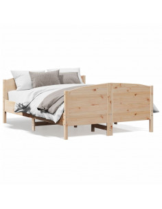 Giroletto con Testiera 120x200 cm in Legno Massello di Pino 2