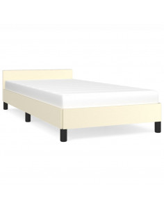 Giroletto con Testiera Crema 100x200 cm in Similpelle 2