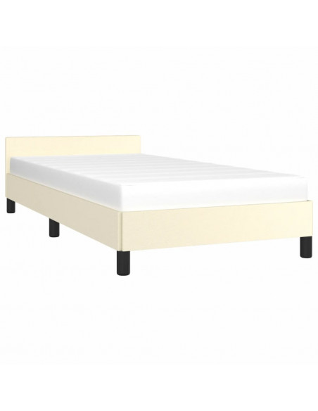 Giroletto con Testiera Crema 100x200 cm in Similpelle