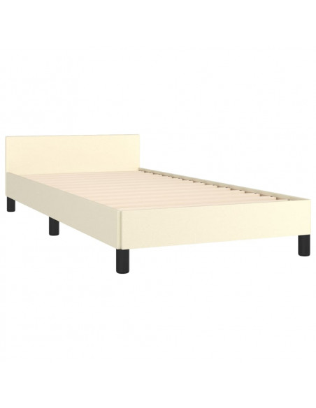 Giroletto con Testiera Crema 100x200 cm in Similpelle
