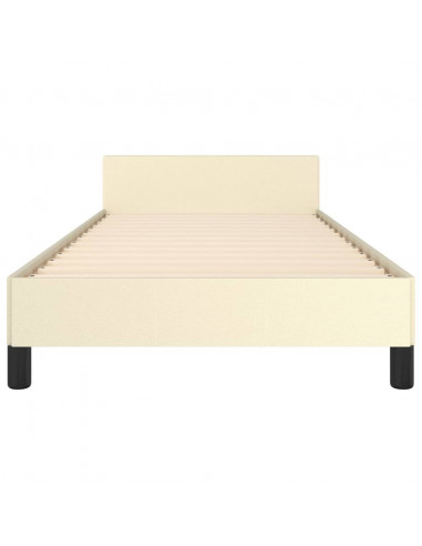 Giroletto con Testiera Crema 100x200 cm in Similpelle