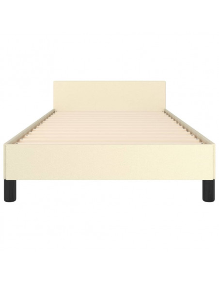 Giroletto con Testiera Crema 100x200 cm in Similpelle