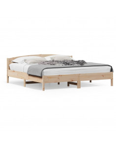 Giroletto con Testiera 200x200 cm in Legno Massello di Pino 2