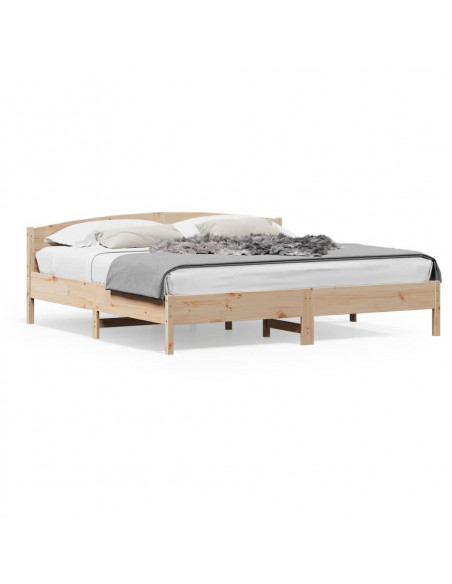 Giroletto con Testiera 200x200 cm in Legno Massello di Pino