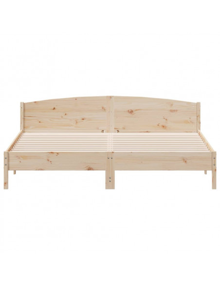 Giroletto con Testiera 200x200 cm in Legno Massello di Pino