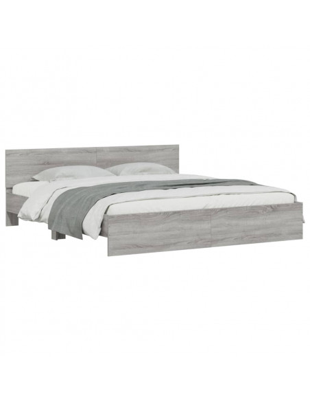 Giroletto con Testiera Grigio Sonoma 200x200 cm