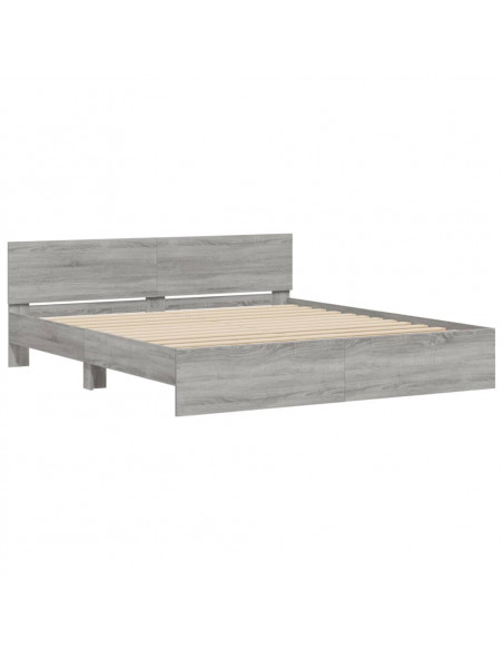 Giroletto con Testiera Grigio Sonoma 200x200 cm