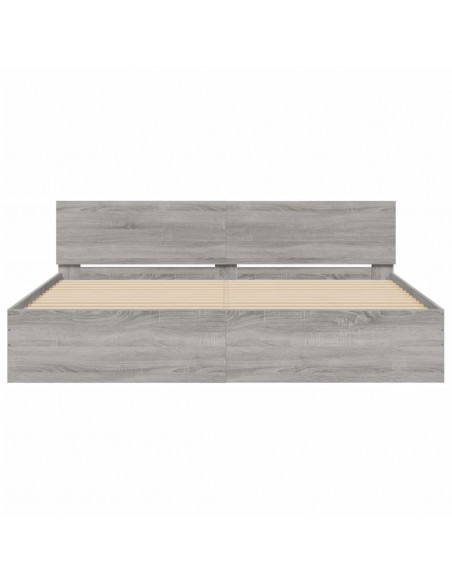 Giroletto con Testiera Grigio Sonoma 200x200 cm