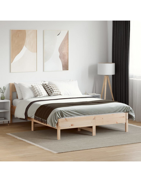 Giroletto con Testiera 120x190 cm in Legno Massello di Pino