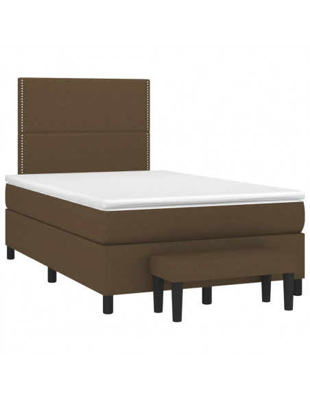 Giroletto a Molle con Materasso Marrone Scuro 120x200cm Tessuto