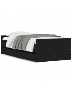 Giroletto Nero con Cassetti 75x190 cm Small Single 2