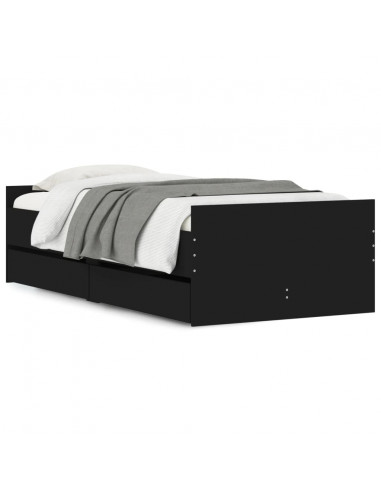 Giroletto Nero con Cassetti 75x190 cm Small Single