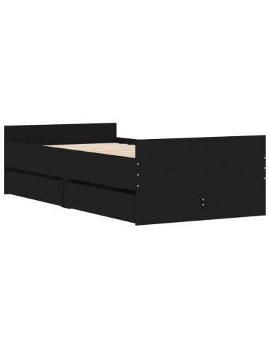 Giroletto Nero con Cassetti 75x190 cm Small Single