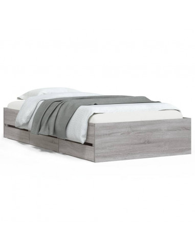 Giroletto Cassetti Grigio Sonoma 90x190 cm Legno Multistrato