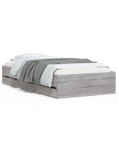 Giroletto Cassetti Grigio Sonoma 90x190 cm Legno Multistrato