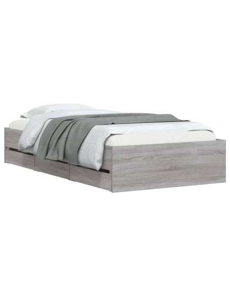 Giroletto Cassetti Grigio Sonoma 90x190 cm Legno Multistrato