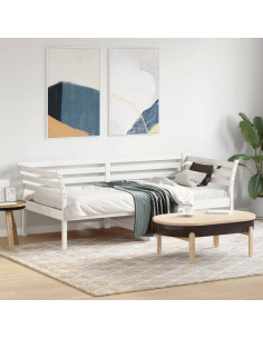 Dormeuse Bianca 75x190 cm in Legno Massello di Pino 2