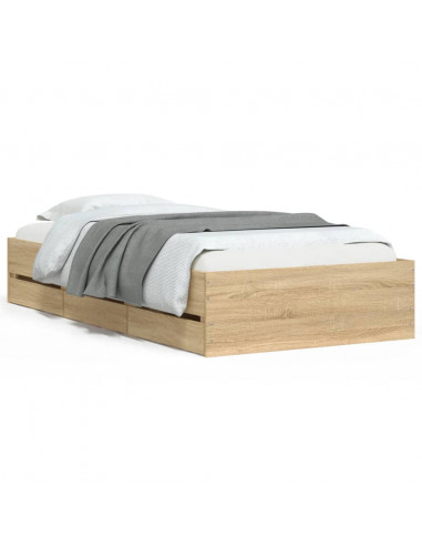 Giroletto Cassetti Rovere Sonoma 90x190 cm Legno Multistrato