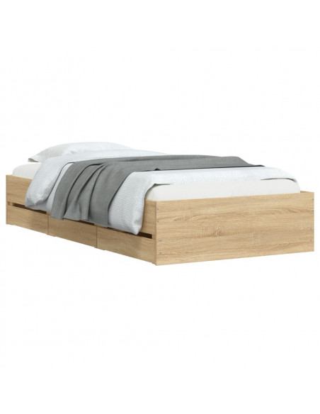 Giroletto Cassetti Rovere Sonoma 90x190 cm Legno Multistrato