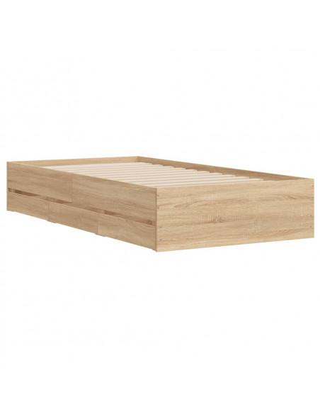 Giroletto Cassetti Rovere Sonoma 90x190 cm Legno Multistrato