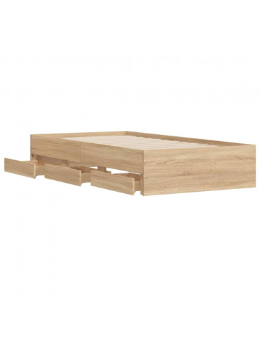 Giroletto Cassetti Rovere Sonoma 90x190 cm Legno Multistrato