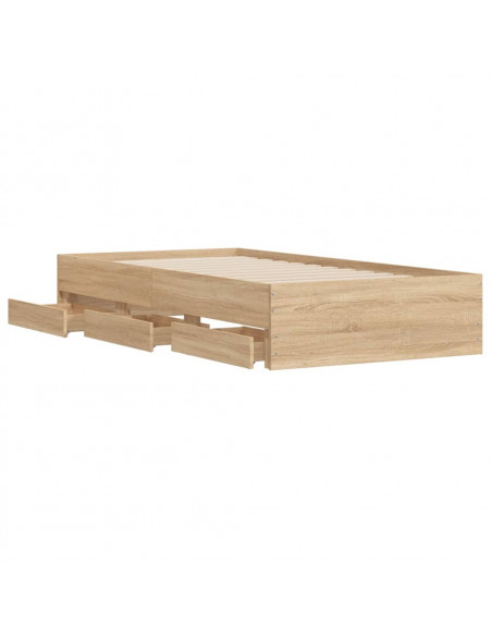 Giroletto Cassetti Rovere Sonoma 90x190 cm Legno Multistrato