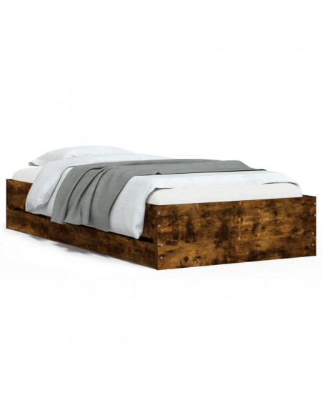 Giroletto con Cassetti Rovere Fumo 90x190 cm Legno Multistrato