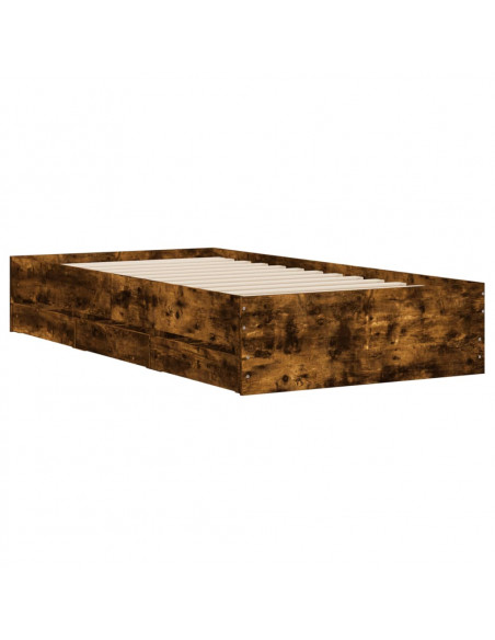 Giroletto con Cassetti Rovere Fumo 90x190 cm Legno Multistrato